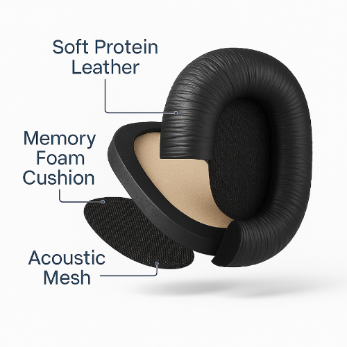 Premium Replacement Ear Pads for Sony MDR-7506, MDR-V6, MDR-CD900ST | Memory Foam Comfort